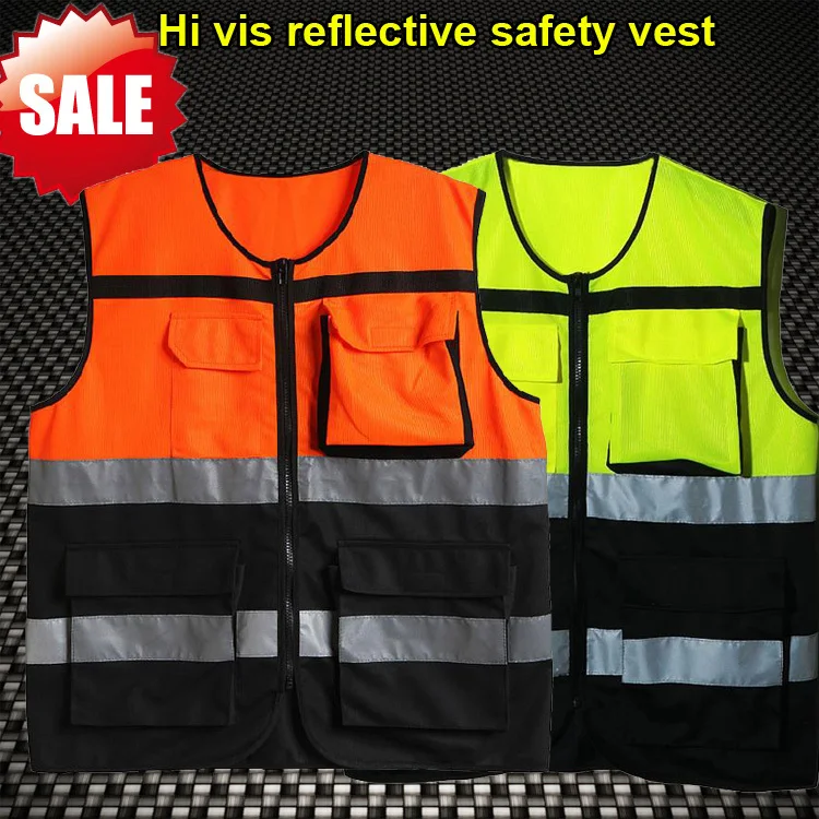 Men 's High visibility two tone safety reflective workwear clothing