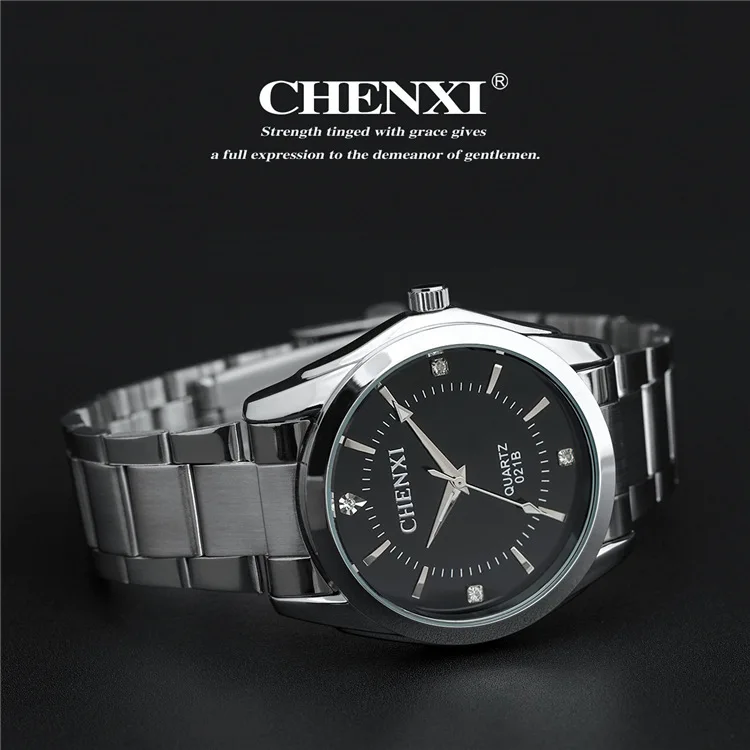 Мужские модные брендовые часы CHENXI CX 021B Стальные наручные для мальчиков