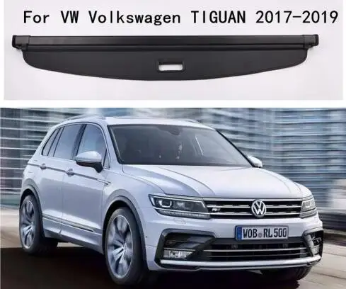 

High Qualit Car Rear Trunk Cargo Cover Security Shield Screen shade Fit For Volkswagen TIGUAN 2017 2018 2019 ( black, beige)
