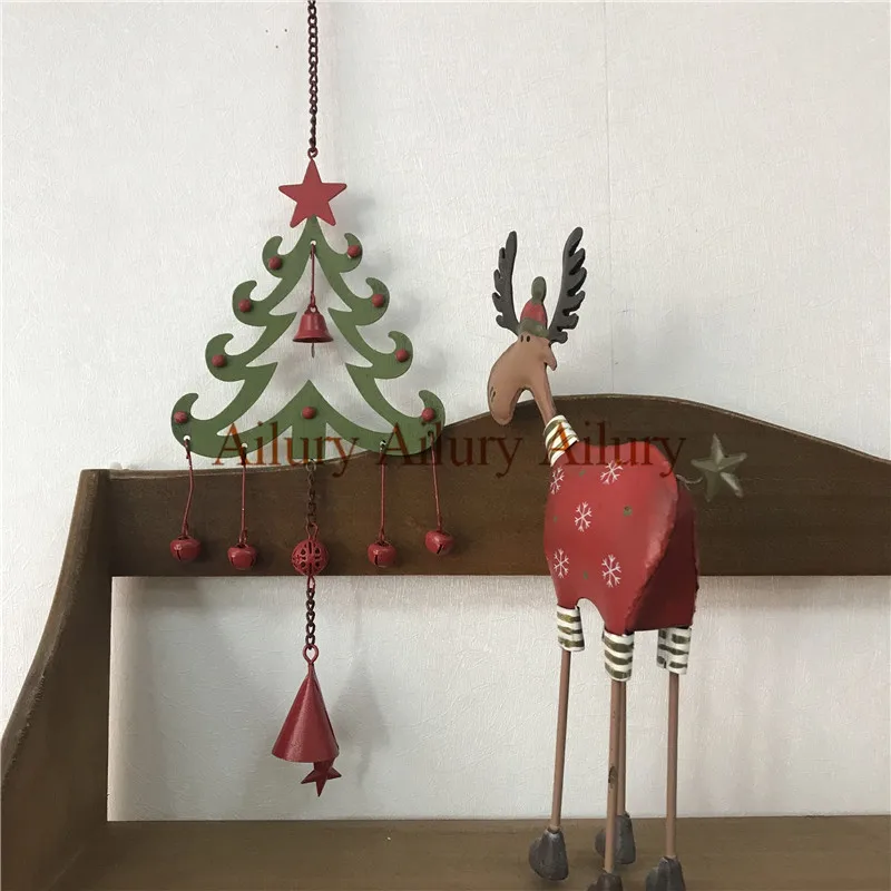 Скидка 40%, железный красный колокольчик милый набор рождественской елки лося, Рождественское украшение, подарок для детской комнаты, декор рабочего стола, рекомендации по окну