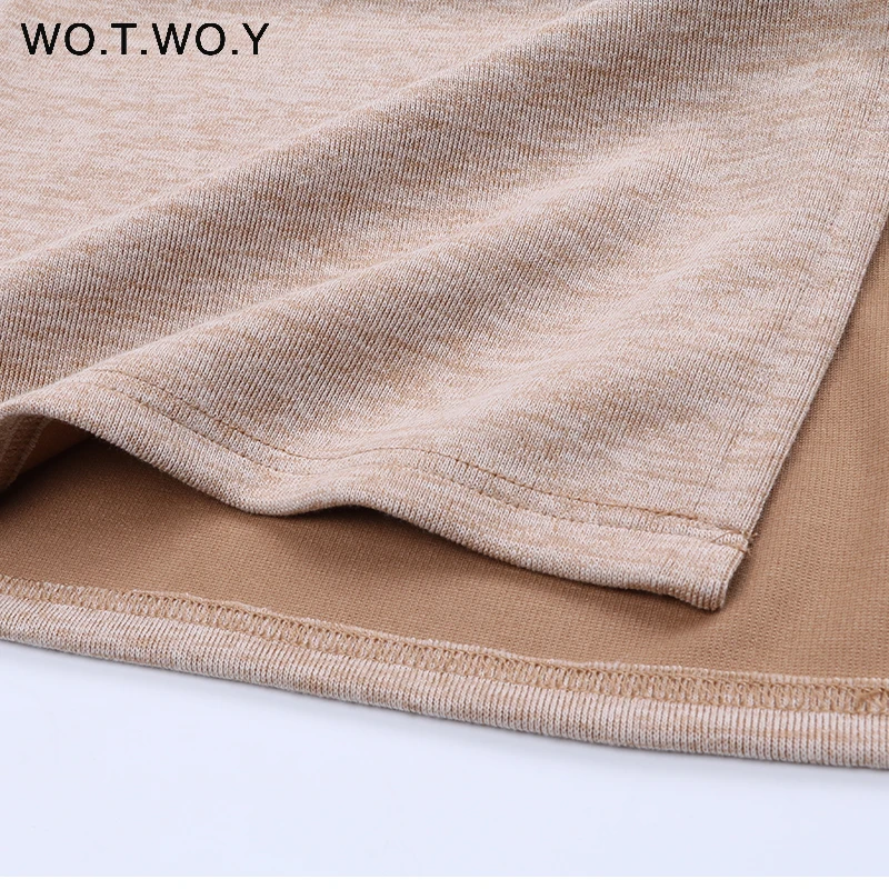 Spring Autumn Casual Loose Style Women Dress Half Sleeve Pocket Split Dresses Ladies Solid Midi Long Knitted Dress Women