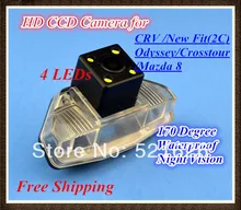 High quality, Color 4LEDs HD Car rear view Camera Backup Camera for Honda CRV / New Fit(2C) / 2009 Odyssey / Crosstour /Mazda 8