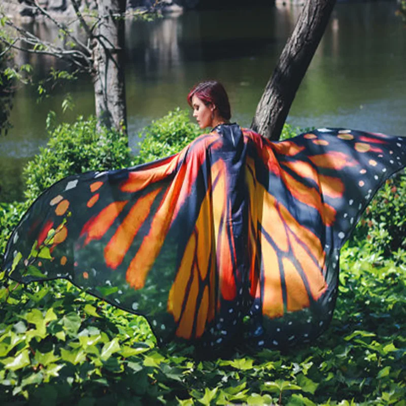 

New Butterfly Beach Towel 147*197cm big size peacock towel colorful tippet summer wrap shirt chiffon sunscreen beach towel hot