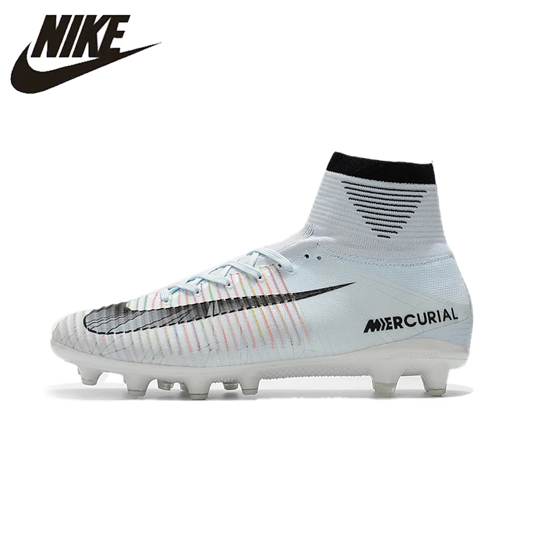 

NIKE MERCURIAL SUPERFLY V AG Professional White Soccer Shoes Outdoor Lawn Mens Football Boots 831955-870 39-45
