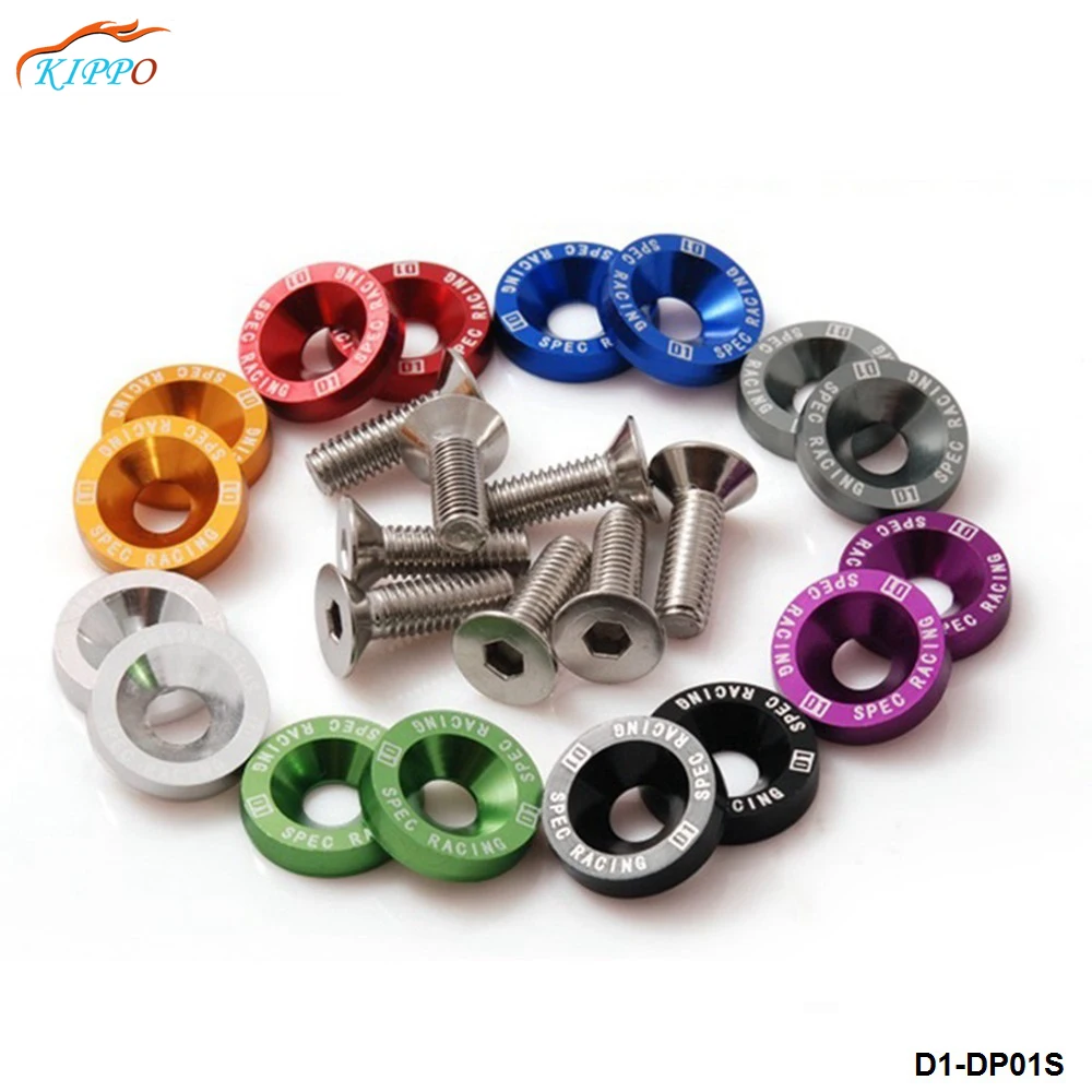 

KIPPO Engine Headlights Bumpers D1 Spec 8 Pcs M6 X 20 Fender Washers Kit Bolt Screw Fit for HONDA Engine Compartment