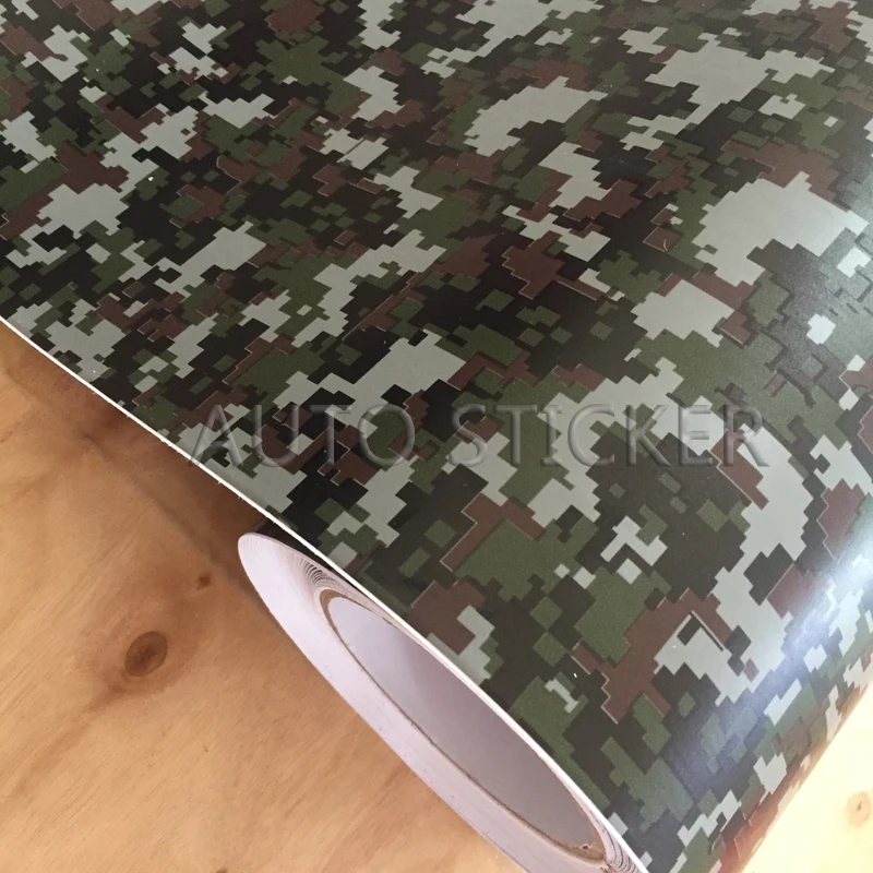 army green digital camo vinyl car wrap 1