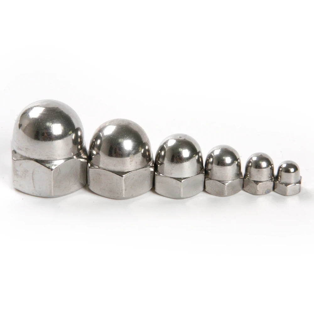 10Pcs/Lot M4 M5 M6 M8 Metric Thread Cap Nuts Top Quality 304 Stainless