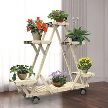 Твердый Деревянный Цветочный Стенд балкон гостиная пол тип многослойные стеллажи зеленый цветочный горшок стойка пространство треугольник Цветочный Стенд