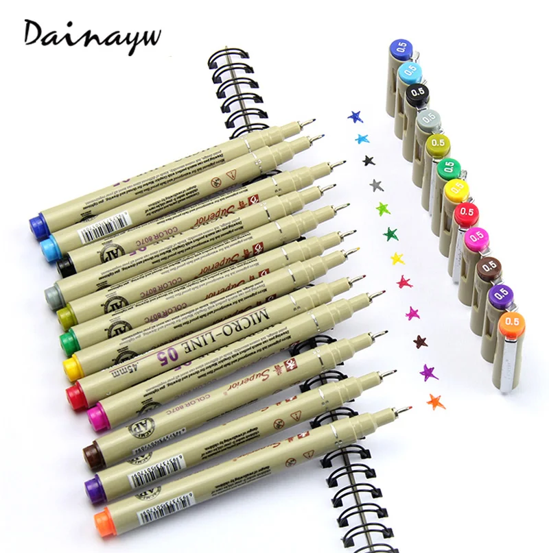 Günstig 005 Rotuladores 12 Colores Skizze Marker Finecolour Stift Feine Unentschieden Grafik kunst Marker Stift Für Zeichnung Manga Anime Kunst Liefert