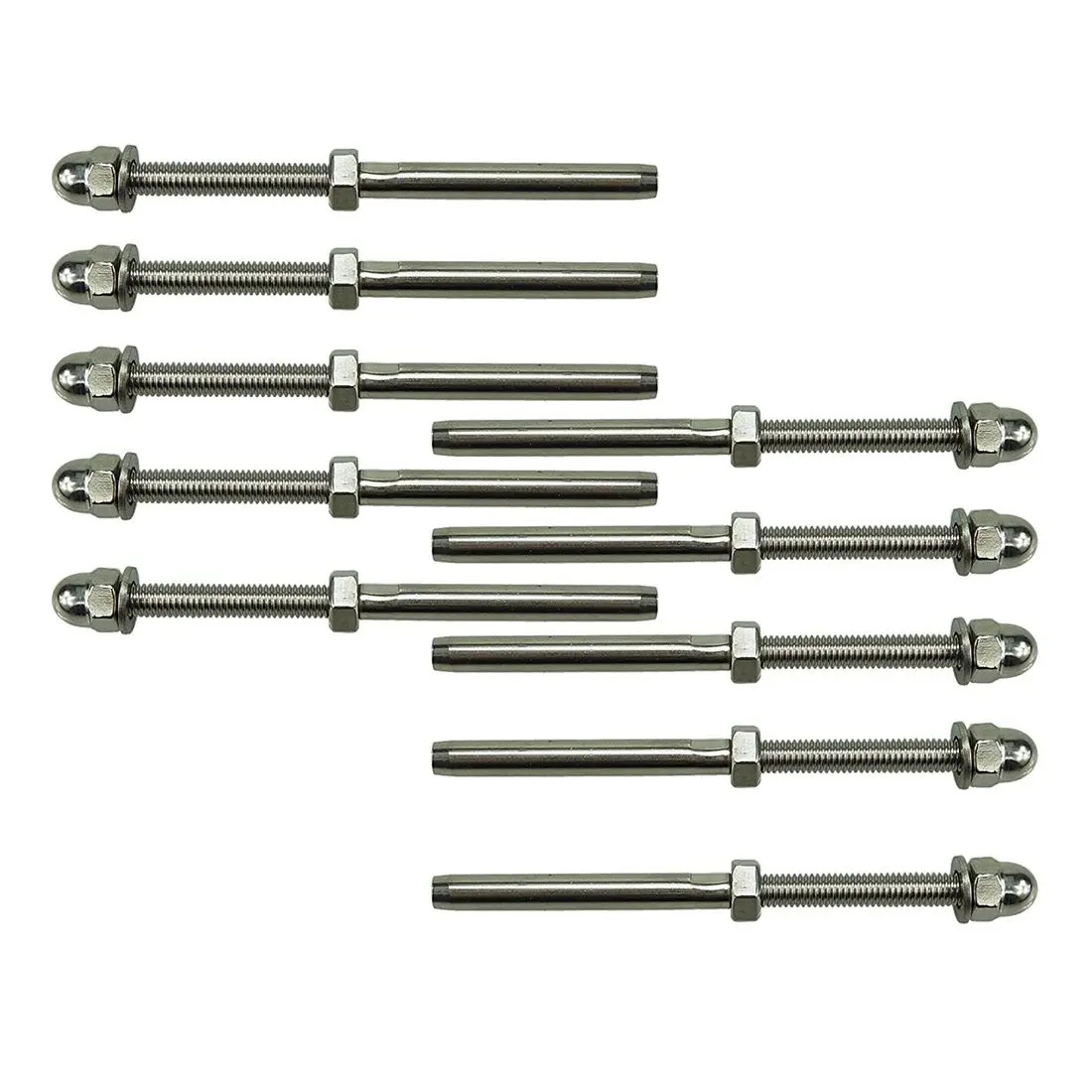 

Threaded Terminal Stud End,Stainless Steel Stair Railing,for 1/8 inch Cable Deck Railing Hand Swage T316 Marine Grade 20 Pack