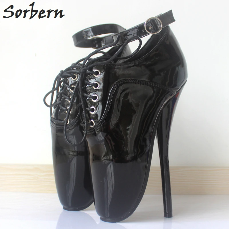 

Sorbern Women Ballet Thin Heel Pumps Shoes Gay Unisex Ladies Shoes Lace Up Fetish High Heels Painful Footwear Sm Heels