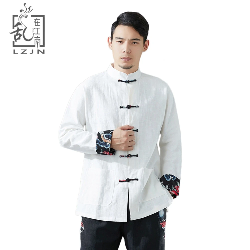 white suit shirt with black buttons