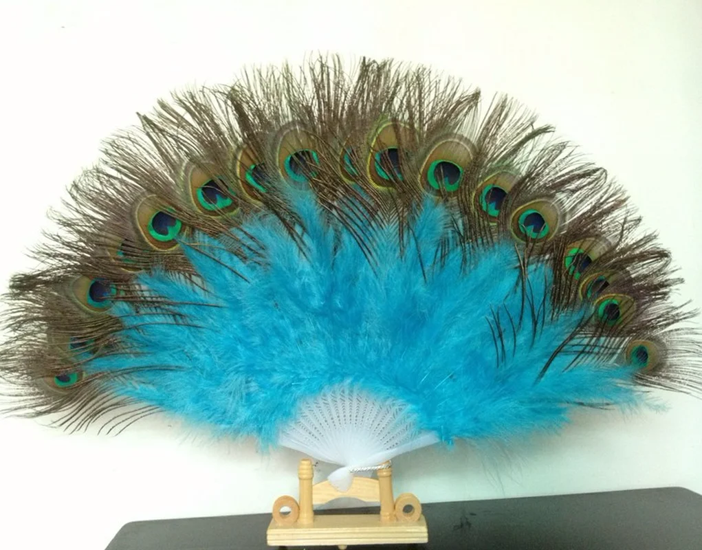 Wholesale 1pcs Beautiful Natural Peacock Feather Fan Dance Performance