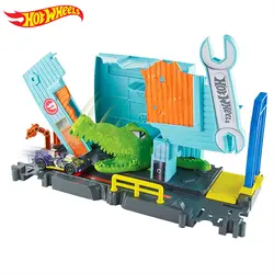 Новинка 2018 года Hot Wheels старт вызов playset Carros трек модель CarsTrain дети пластик металл Горячие игрушечные лошадки для детей Juguete