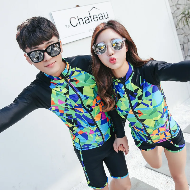 

Men & Women Couples Set Surfing Diving Swimming Boating Rafting Dress Up Dry Wear long sleeve T-shirt