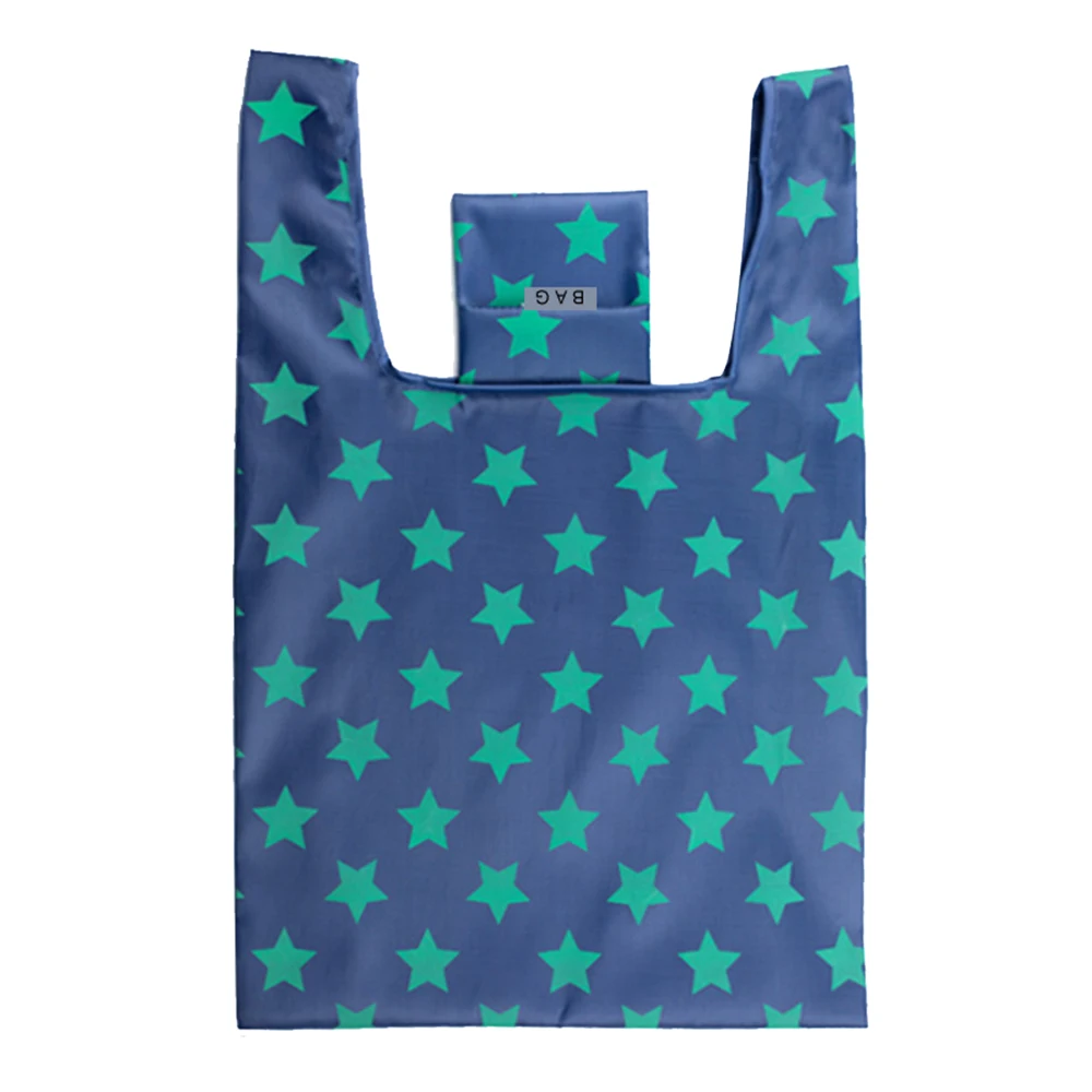 Маленькие квадратные складные многоразовые сумки, портативная моющаяся водонепроницаемая сумка для хранения, складная в прилагаемом мешочке, прочные сумки для продуктов - Цвет: E