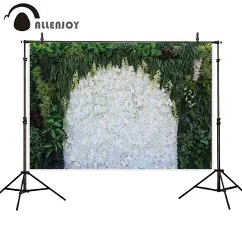 

Allenjoy photography backdrop floral Flower wall Plant White Wedding joy backdrop photocall photobooth studio shoot fabric