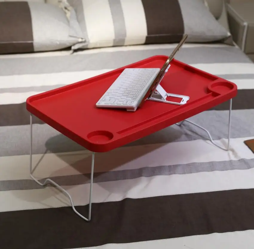 

SUFEILE Folding laptop table Plastic Computer desk notebook bed folding table supply Portable Picnic plastic bed table D20