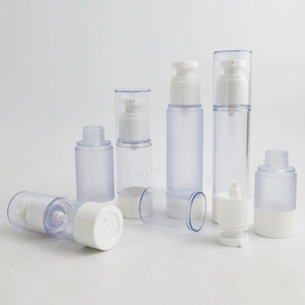 Download 200 x 15ml 30ml 50ml Clear Frost Airless Pump Bottle Easy ...