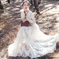 YOSIMI 2019 春レースロング女性のドレスパーティードレス秋 Vestidos マキシヴィンテージ女性フルスリーブ白ドレスイブニングパーティー
