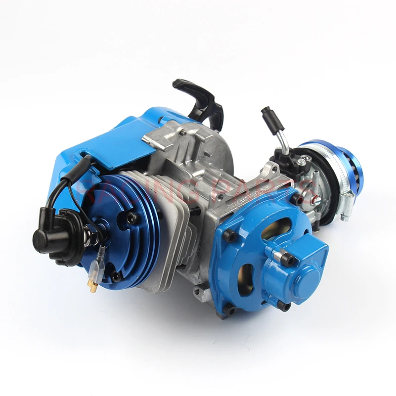 49CC Engine Aluminum Pull Start 15MM Carburetor CNC head Air filter Mini Moto Pocket ATV Quad Buggy Dirt Pit Bike Blue