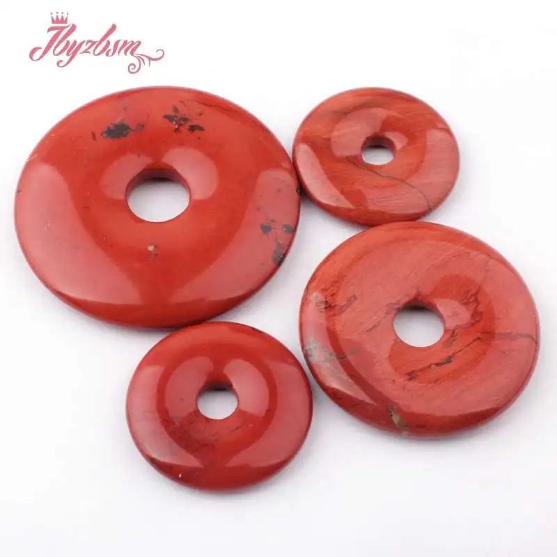 

30,40,50mm Natural Jaspe r Donut Round Gem Stone Beads Spacer 1 Pcs For DIY Pandant Jewelry Making Accessories,Free Shipping