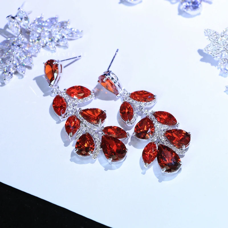 Женские серьги гвоздики с листьями Bijoux свадебные аксессуары для волос тиара