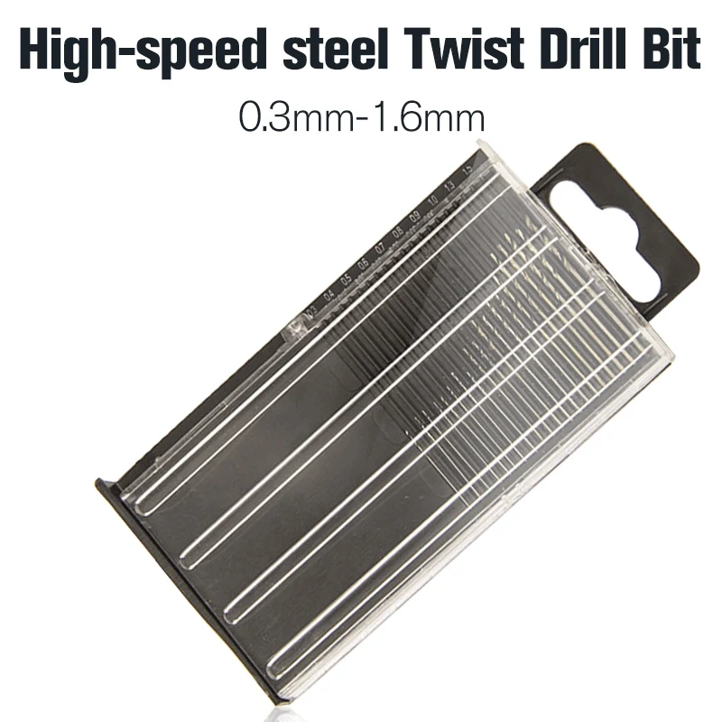 

20Pcs/set 0.3mm-1.6mm Mini High Speed Steel HSS Micro Twist Drill Bit Set Power Tools Model Craft With Case Repair Parts