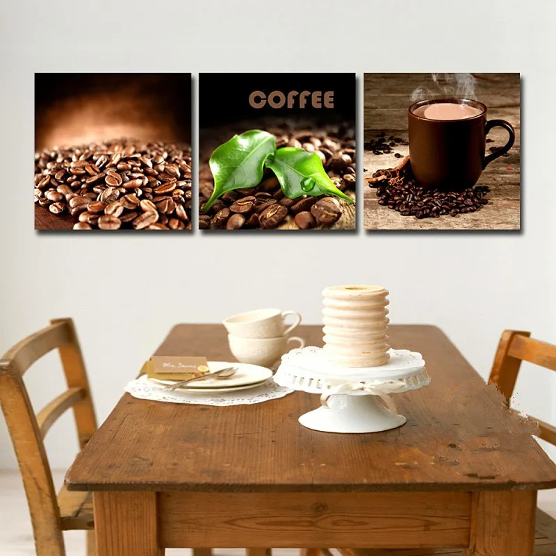 

5d diy diamond painting coffee beans cup triptych cross stitch diamond 3D mosaic Pictures full diamond embroidery home decor