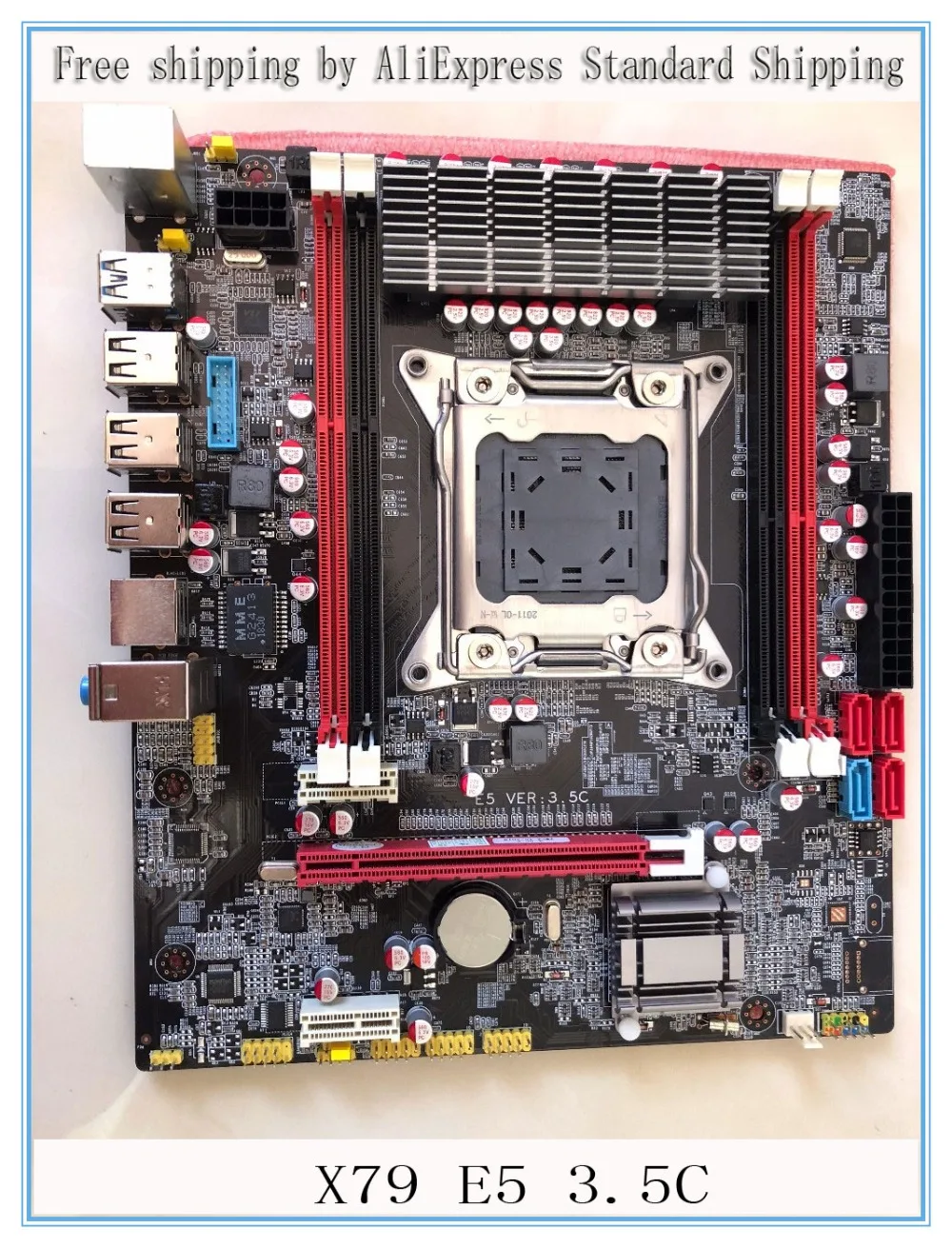 

New Desktop Motherboard X79 E5 3.5C LGA 2011 DDR3 ECC For I7 E5-V1 E5-V2 64GB SATA3 USB3.0 X79 AliExpress Standard Shipping