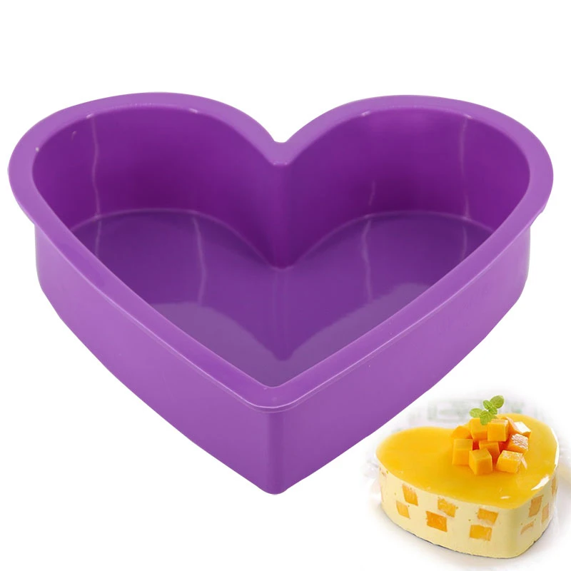 Silicone Cake Pan Big Heart Shape Cake Mold Pastry Mousse Stencil Bread