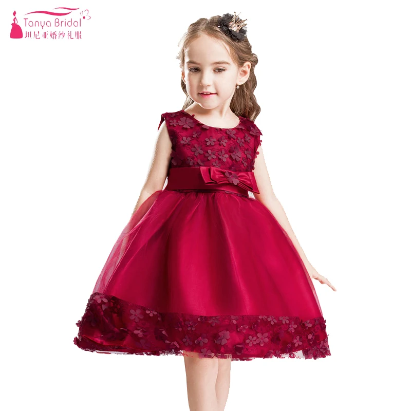 burgundy flower dress