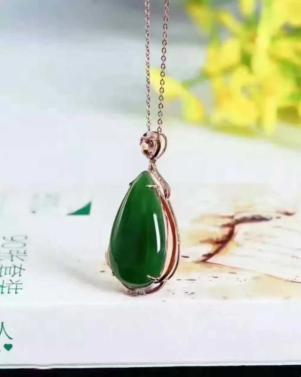 Naturel vert jasper pendentif naturel pierre gemme pendentif 925 en argent sterling mode élégant gr