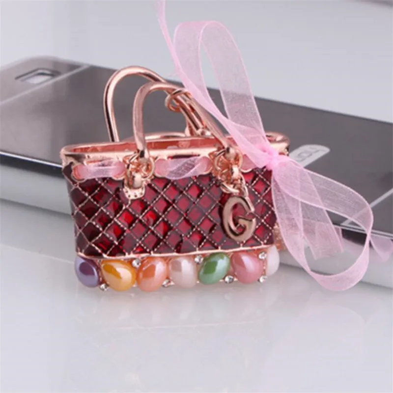 New Arrival Crystal Keychain Delicate Handbag Pendant Key Chain Women
