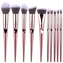 RANCAI 10/set Diamond Makeup Brushes Set Powder Foundation Eye Shadow Blush Blending Cosmetics Beauty Make Up Brush Tool Kits 10 pcs kabuki makeup brush set cosmetics foundation blending synthetic fiber blusher professional soft make up brushes kits tool