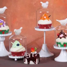 Новинка поступление железа Кекс Стенд с стеклянный купол десерт торт стойку Свадьба десертную Отображения Таблицы лоток держатель