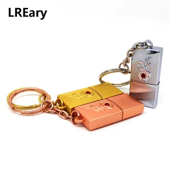 

The new Rose Flower USB 2.0 Flash Drives Water proof pen drive Memory Stick Metal Key chain Pen Thumb U Disk pendrive