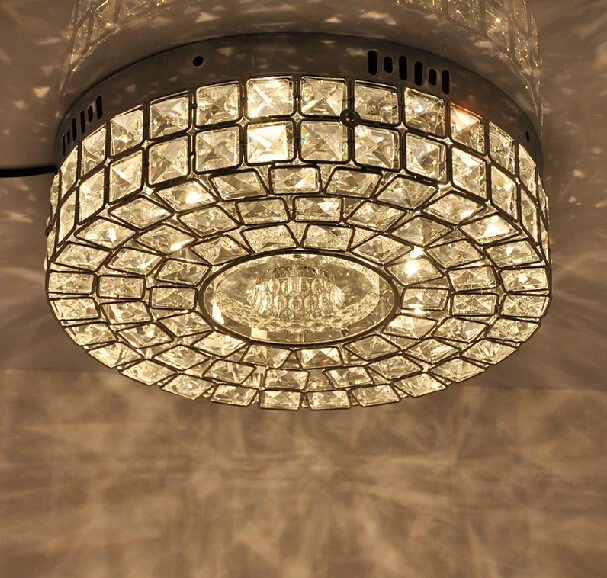 Винтаж с украшением в виде кристаллов лампа современный хромовые потолочные освещение прихожей настенные светильники Dia30cm спальня лампа Роскошная лампа