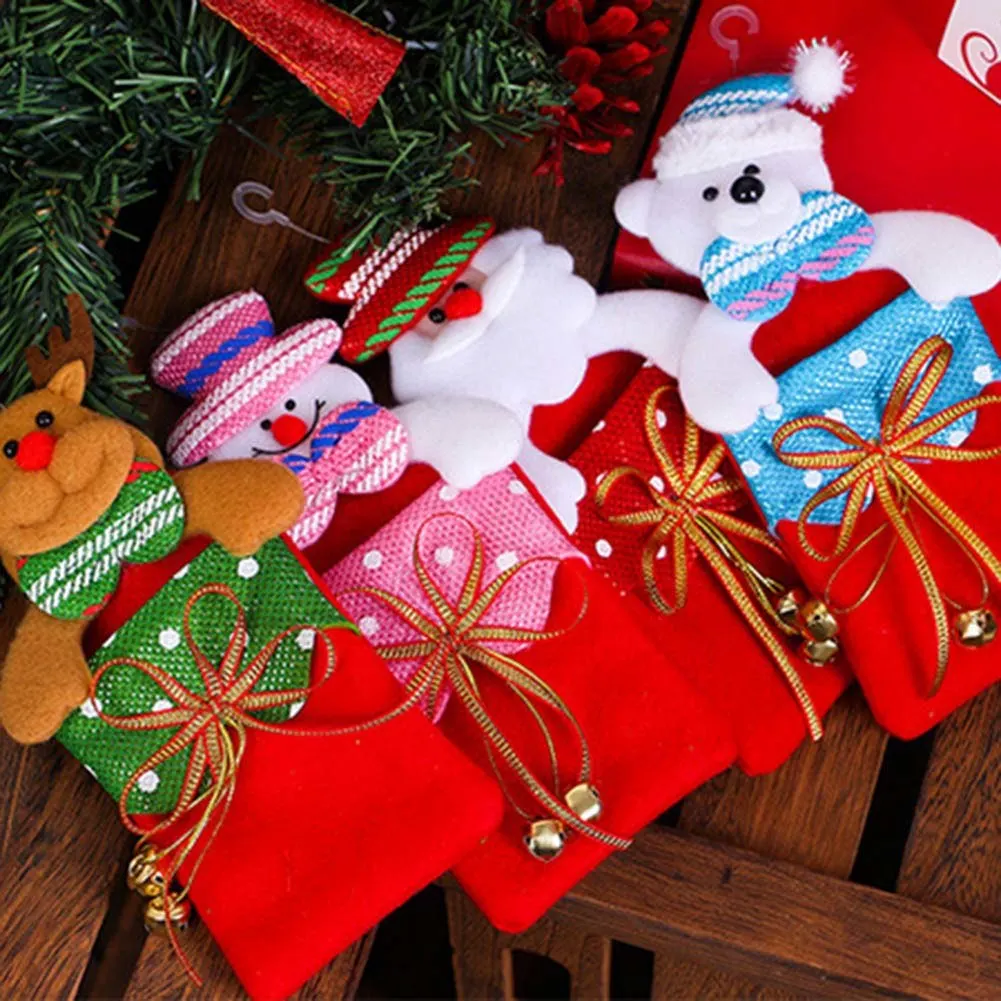

1 pc Santa Claus Gifts Christmas Pendant Xmas Tree Decorations Hanging Drop Ornaments Child gift bags Supplies New Year Decor