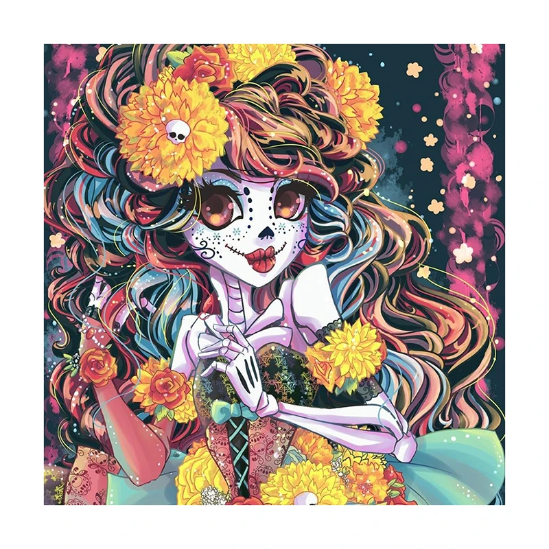 

DIY Diamond Embroidery Diamond Painting Cartoon Girl Cross Stitch Mosaic diamond picture of rhinestones by numbers home Decor