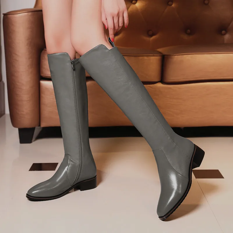 Dilalula; роскошные сапоги до колена из натуральной коровьей кожи на каблуке 3,5 см; женские сапоги для верховой езды; сезон осень-зима; женская обувь; большой размер 41