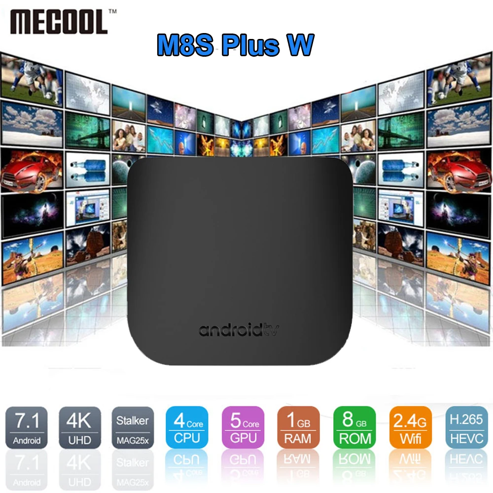 

M8S Plus W andriod 7.1 tv box 1G 8G 4K 2.4G WiFi android box Smart Media Player Mini PC smart tv box Support Europe PK H96 mini