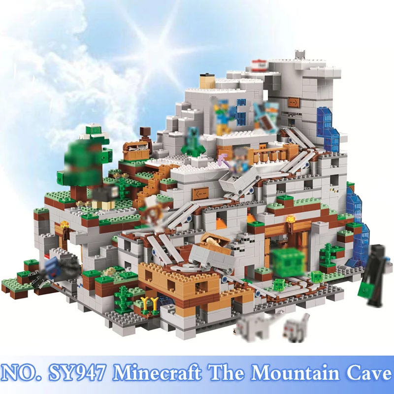 

In Stock Minecrafte Series 18032 2914Pcs The Mountain Cave Figures Model Building Blocks Bricks Set Compatible Legoing 21137 Toy