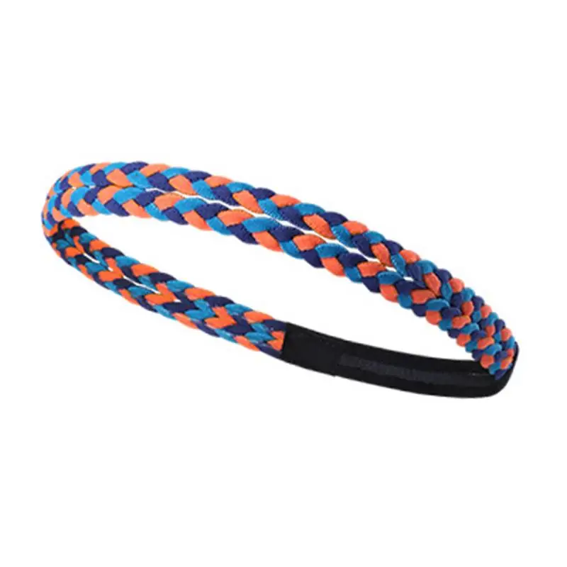 dark orange blue Спорт, бег, Йога Фитнес Эластичный силиконовая оплетка оголовье Нескользящая лента для волос Sweatband для фитнеса йога футбол баскетбол - Цвет: dark orange blue