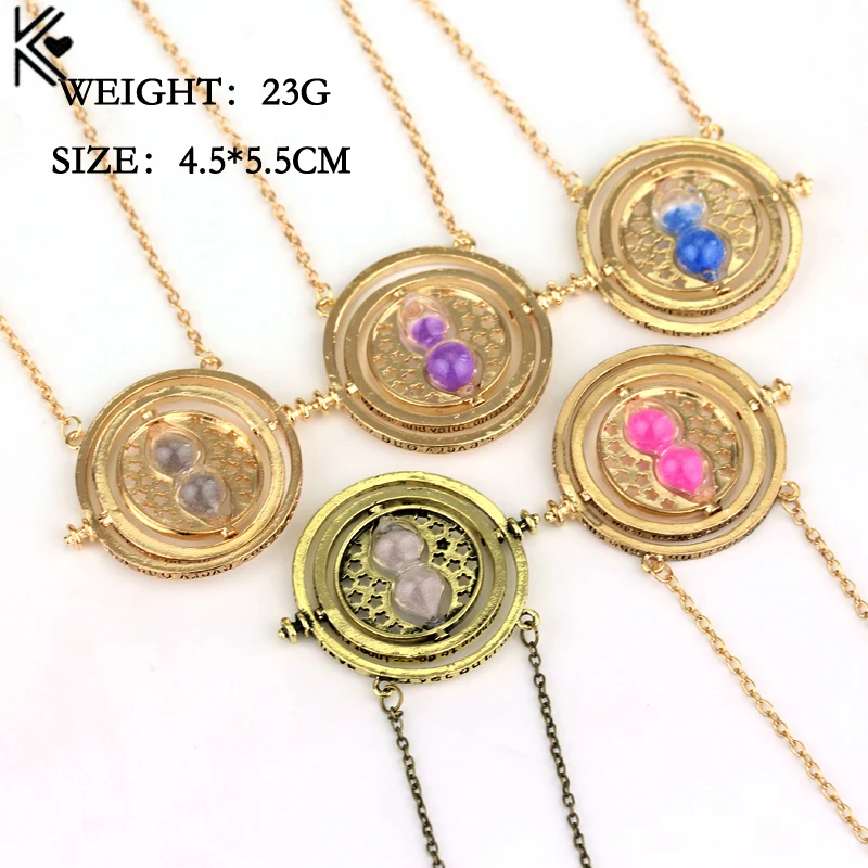 

Wholesale a lot Hermione Granger Time Turner Pendant Spin Hourglass Pendant Necklace Fan Gift Movies Jewelry for Men Women