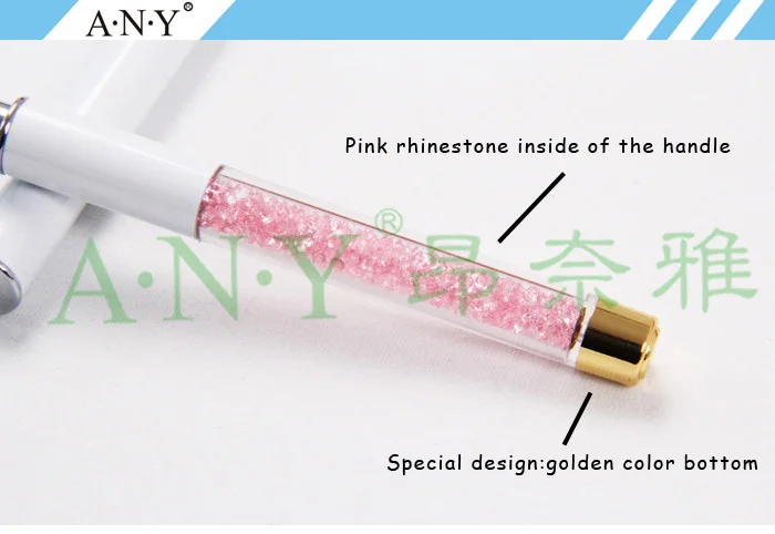 ANGNYA 1Pcs Acrylic Handle With Rhinestone Kolinsky Oval Nail Art Brush For Acrylic 8#/10# Oval Single Piece A003 4