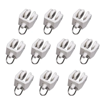 

10Pcs Curtain Track Rail Slide Runners with Eyelet for Rail Thickess Curtain Rail Accessories, 4mm