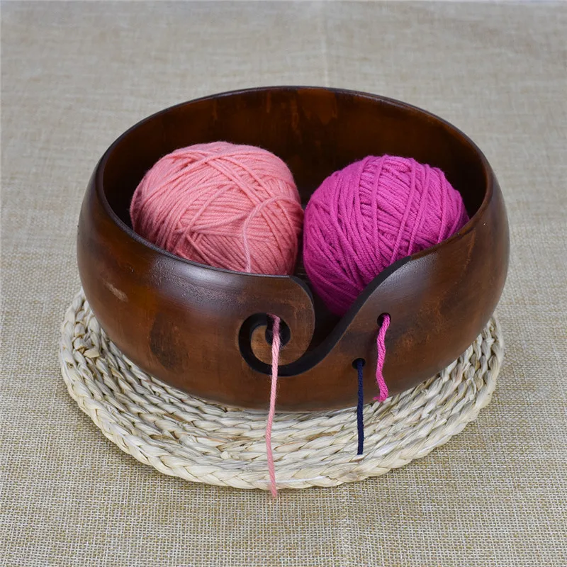 Wooden Yarn Bowl DIY Handcrafted Knitting Yarn Holder For ...
