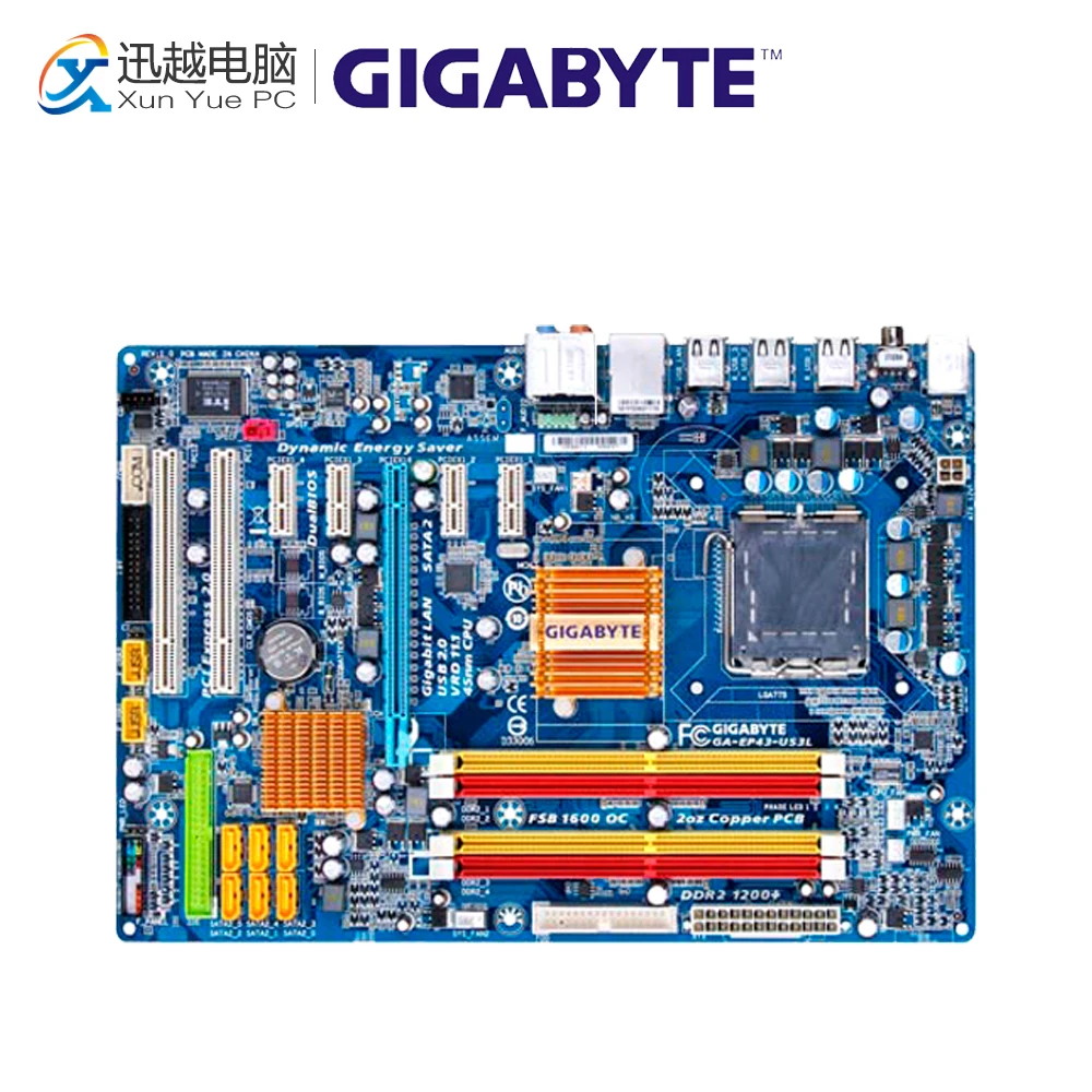 

Gigabyte GA-EP43-US3L Desktop Motherboard EP43-US3L P43 LGA 775 DDR2 16G SATA2 USB2.0 ATX