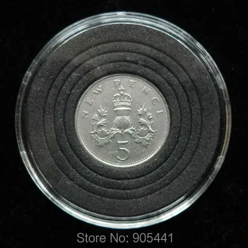 10 капсула для монет держатель монета защитный чехол подходит для Великобритании пять Пенс подходит для диаметром 18 мм 23 мм 28 мм 33 мм 38 мм круглая черная губка
